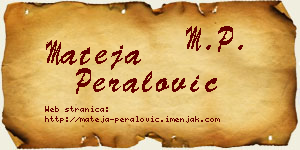 Mateja Peralović vizit kartica
